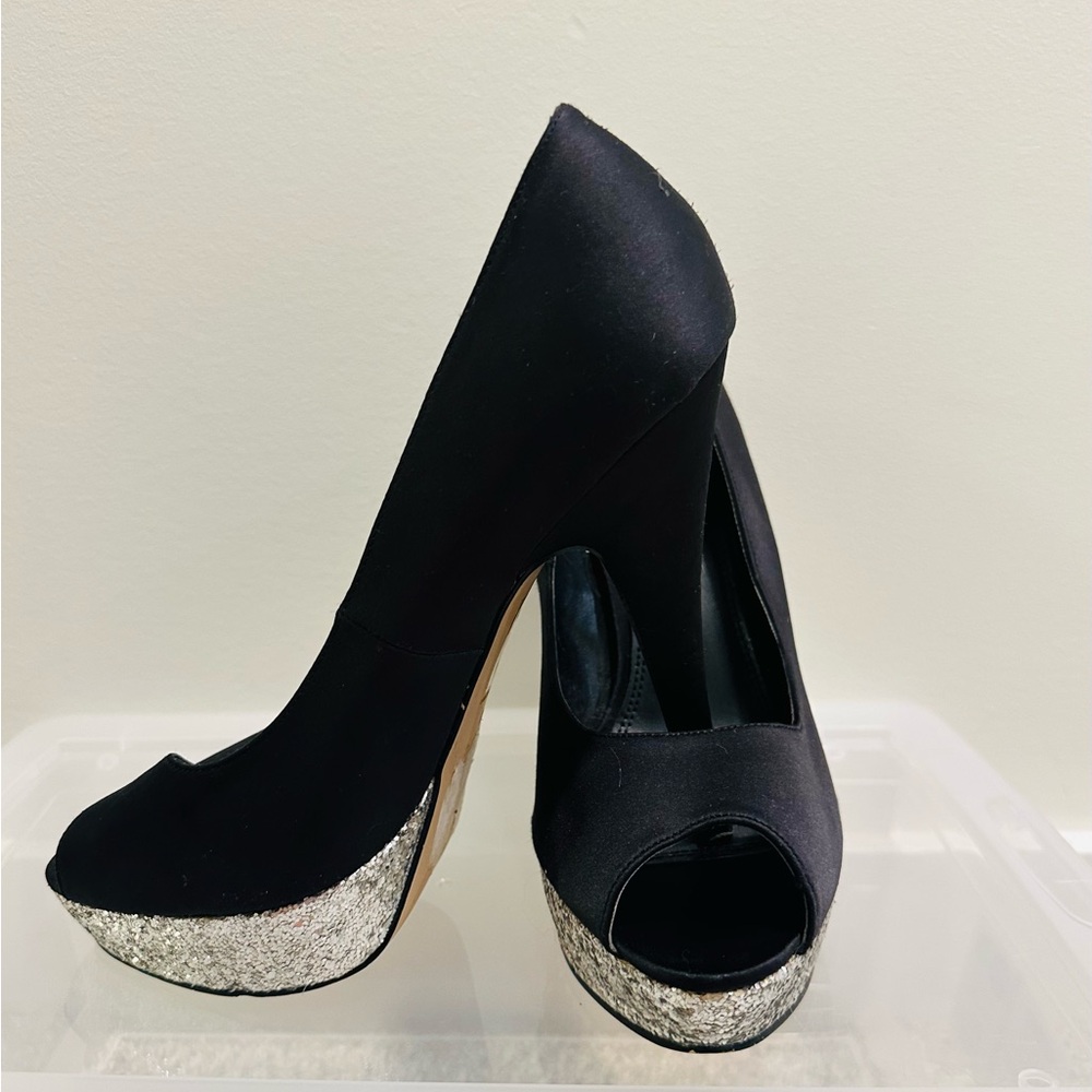 ✨ Le Château Glitter Platform Peep-Toe Heels ✨